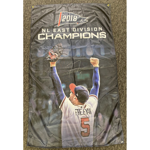 Freddie Freeman Autographed 2018 NL East Champions Flag