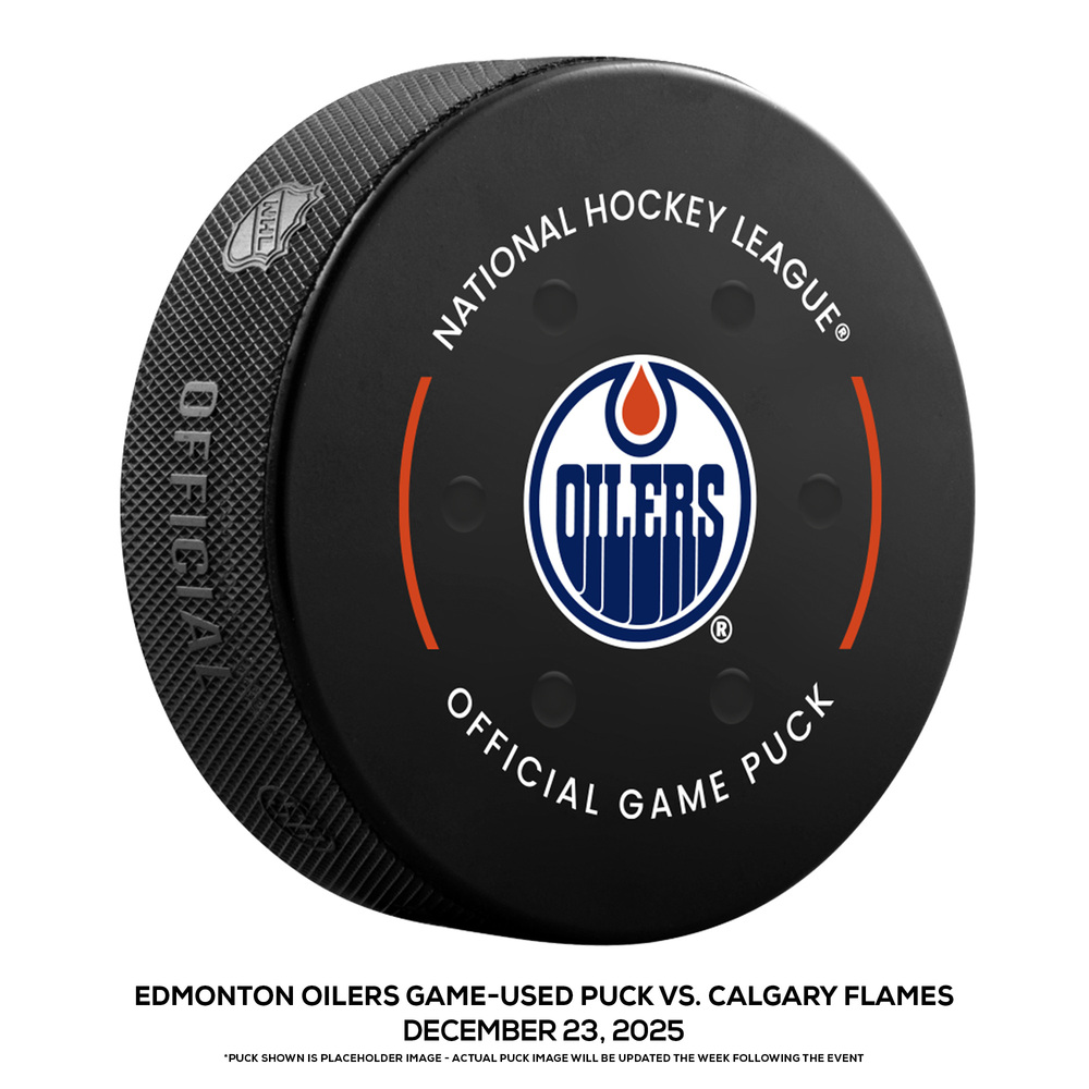 Edmonton Oilers Game-Used Puck vs. Calgary Flames on December 23, 2025