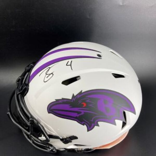 NFL - Ravens Zay Flowers Signed Authentic Lunar Eclipse Speed Helmet