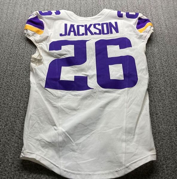 Dublin Games - Vikings Theo Jackson Game Worn Jersey (9/28/2025) Size 42...