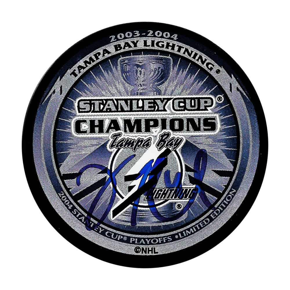 Vincent Lecavalier Autographed Tampa Bay Lightning 2004 Stanley Cup Champions Puck