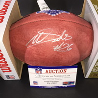 NFL - Eagles Miles Sanders Signed Authentic Football with 2019 Draft Logo