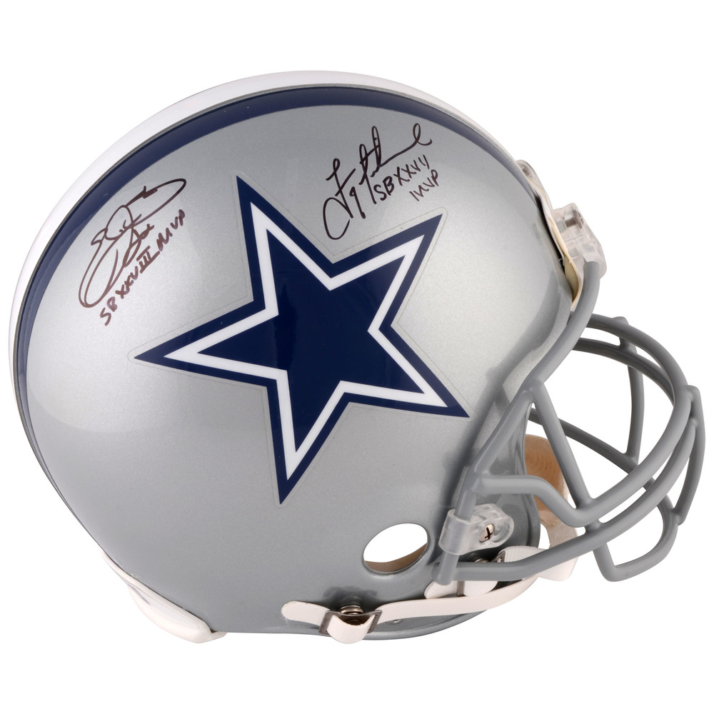 Emmitt Smith, Troy Aikman Dallas Cowboys Dual Signed Riddell Pro Line Helmet with SB MVP Inscriptions