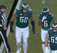 Red Cross - Eagles Jordan Mailata Signed Game Worn Jersey 1.19.25 Divisi...