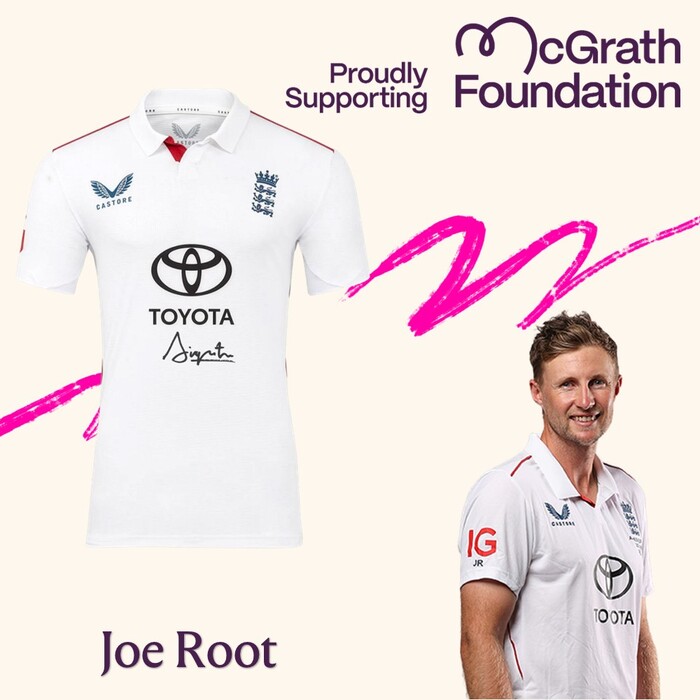 Photo of Joe Root Signed England Pink Test Match-Worn Shirt