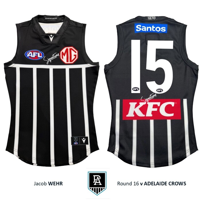 Photo of Jacob Wehr #15 Port Adelaide 2026 Prison Bar Guernsey