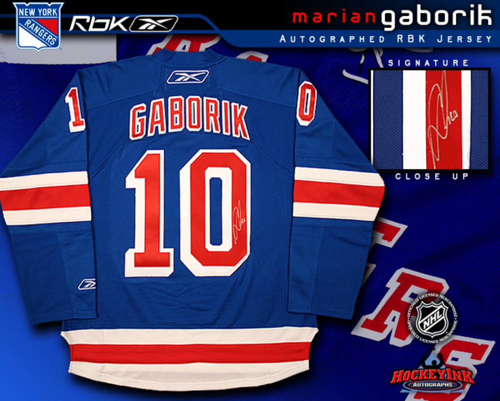 MARIAN GABORIK Signed RBK Premier Blue Jersey - New York Rangers