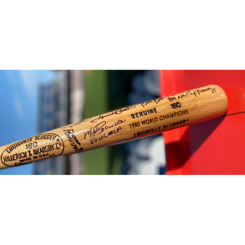 1980 World Series Champions Autographed Bat