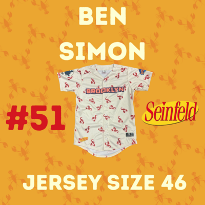 #51 Ben Simon Game Worn Seinfeld Jersey (Size 46)