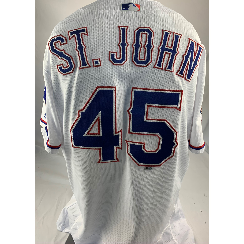 GameUsed White Jersey Locke St. John Texas Rangers Auctions