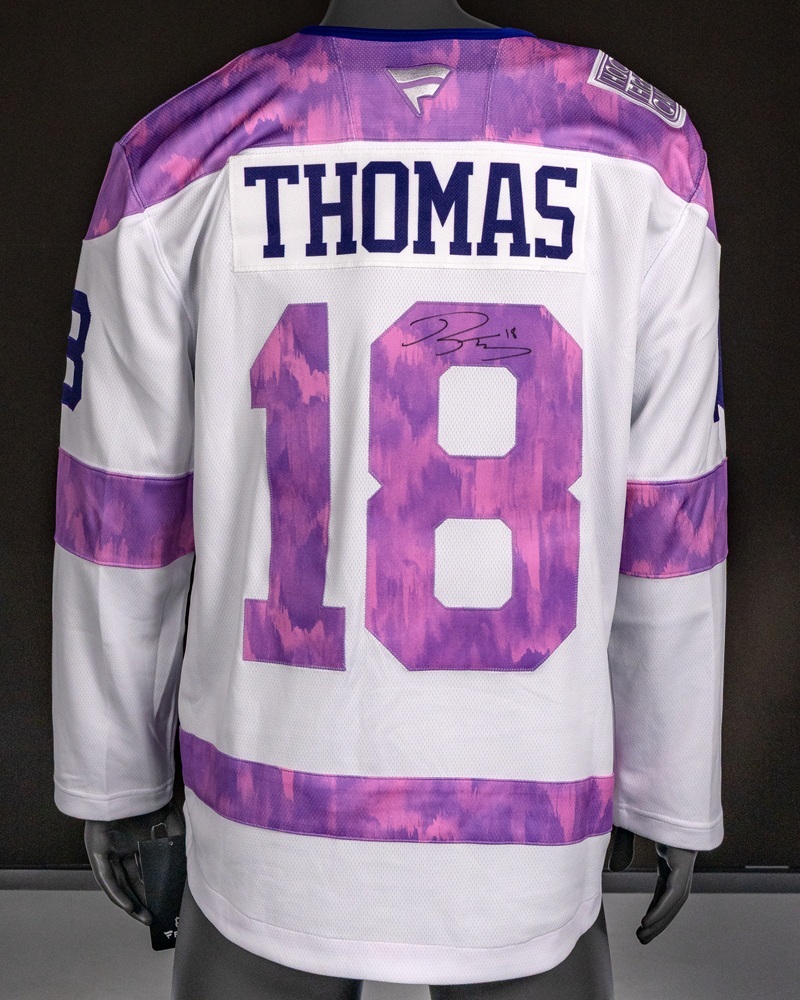 Robert Thomas Autographed Hockey Fights Cancer Jersey - St. Louis Blues