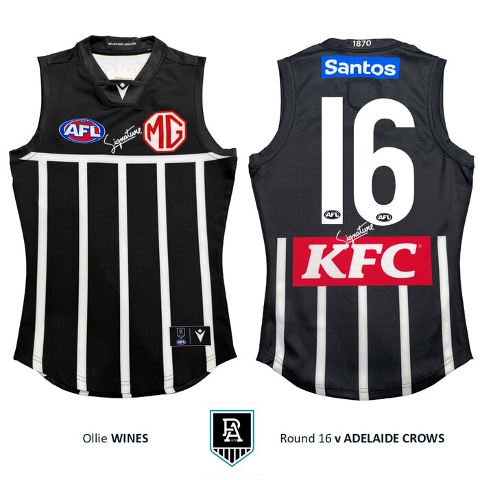 Photo of Ollie Wines #16 Port Adelaide 2026 Prison Bar Guernsey