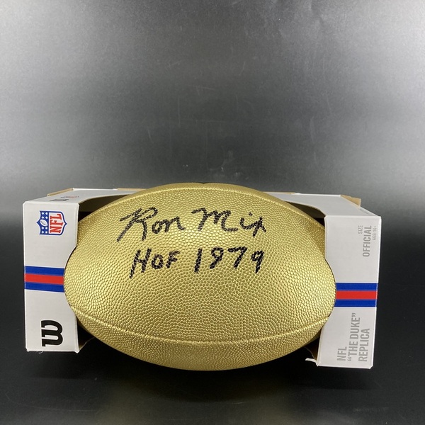 HOF - Chargers Ron Mix Signed Gold Composite Football