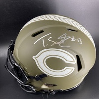 NFL - Bears Tyler Scott Signed Salute To Service Authentic Speed Helmet