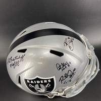 HOF - Raiders Multi Signed Replica Slate Speed Helmet Signed by Fred Bil...