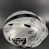 HOF - Raiders Multi Signed Replica Slate Speed Helmet Signed by Fred Biletnikoff, Tim Brown, Mike Haynes and Richard Seymour
