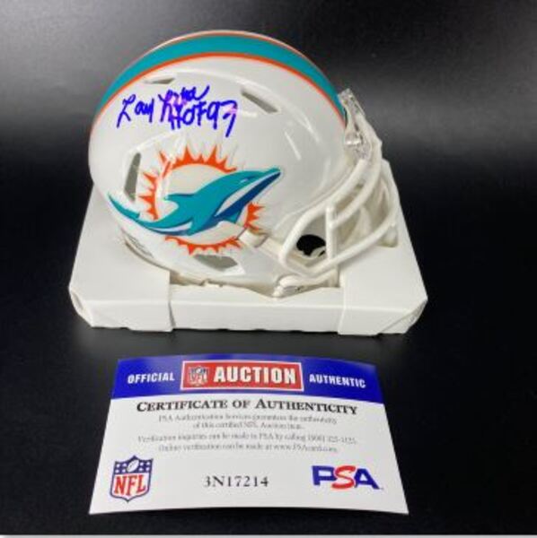 HOF - Dolphins Larry Little Signed Mini Helmet