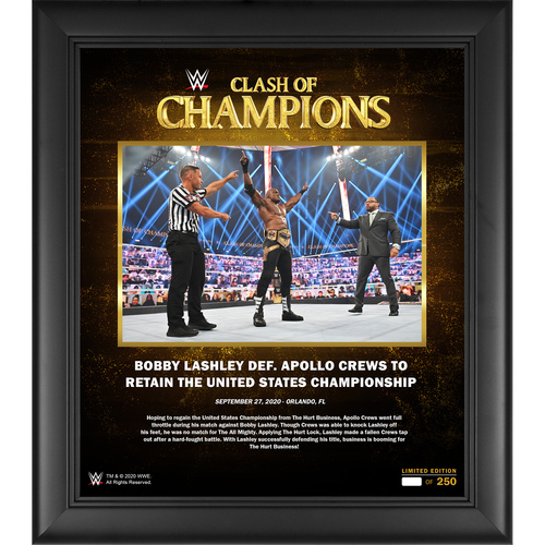 Photo of Bobby Lashley Framed 15'' x 17'' 2020 Clash of Champions Sublimated Plaque - #1 of a Limited Edition of 250
