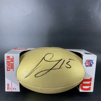 NFL - Vikings Dallas Turner Signed Gold Composite Football