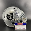 HOF - Raiders Multi Signed Replica Slate Speed Helmet Signed by Fred Biletnikoff, Tim Brown, Mike Haynes and Richard Seymour