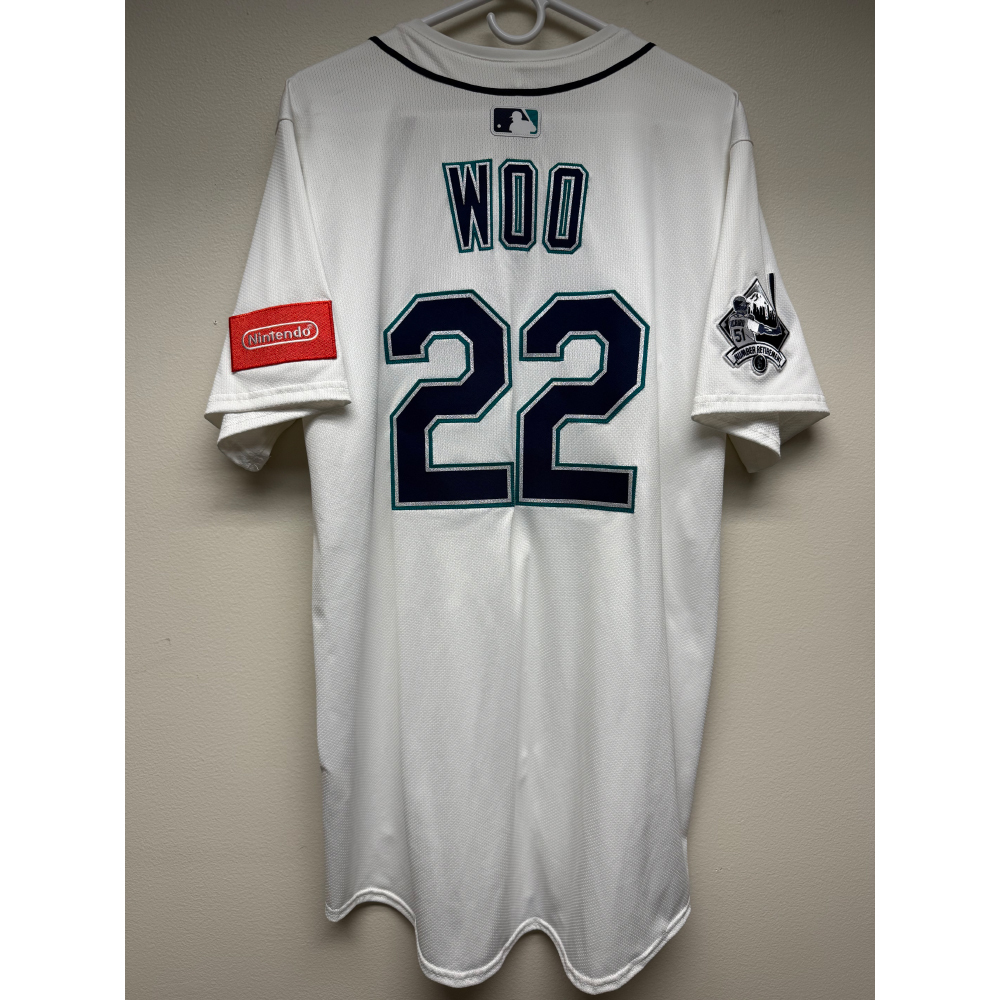 Bryan Woo Game Used Jersey - Ichiro Number Retirement Ceremony - 8