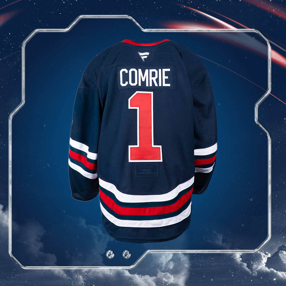 Eric Comrie #1 Game-Worn Heritage Jersey
