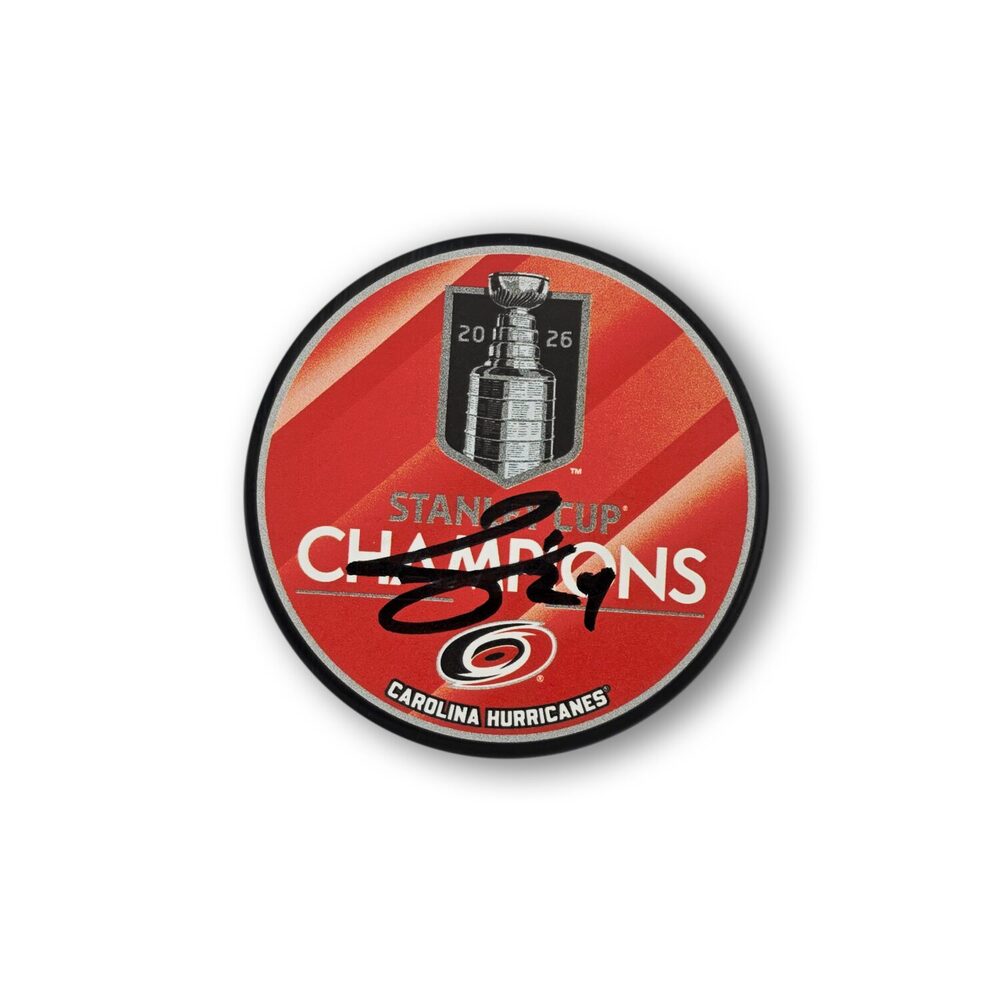 Seth Jarvis Autographed Carolina Hurricanes 2026 Stanley Cup Hockey Puck