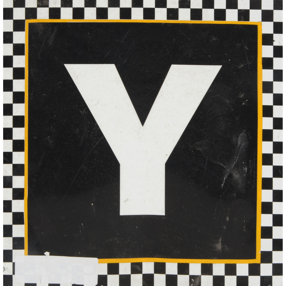 Daytona International Speedway Black with Checkerd Trim Letter Y 12