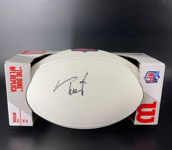 NFL - Broncos Troy Franklin Signed White Composite Football