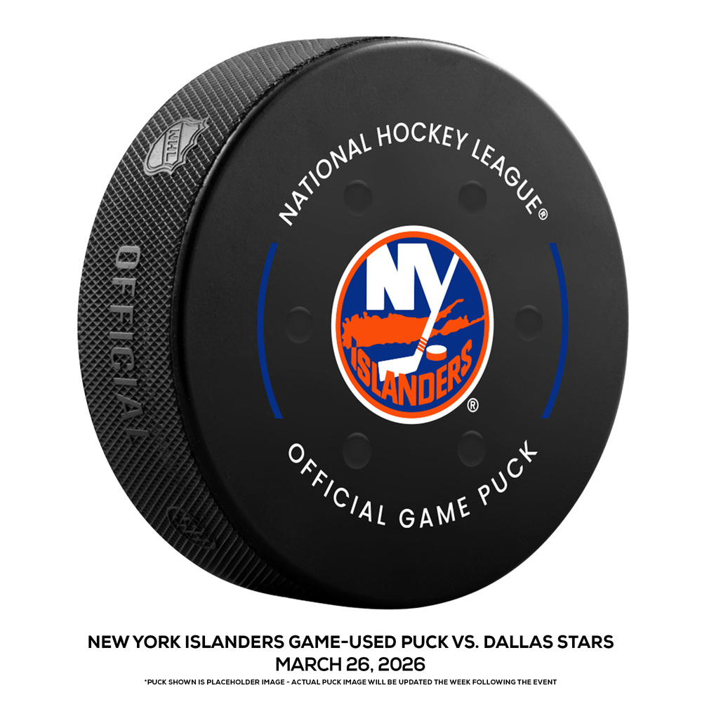 New York Islanders Game-Used Puck vs. Dallas Stars on March 26, 2026