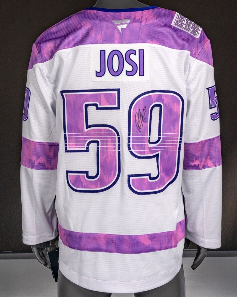 Roman Josi Autographed Hockey Fights Cancer Jersey - Nashville Predators