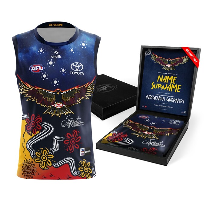 Lachlan Gollant #44 Adelaide Crows Signed 2024 Indigenous Player Issue Guernsey  