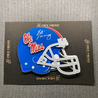 NFL - Ole Miss Rebels Eli Manning Signed 3D Metal Wall Art (21.5x17)