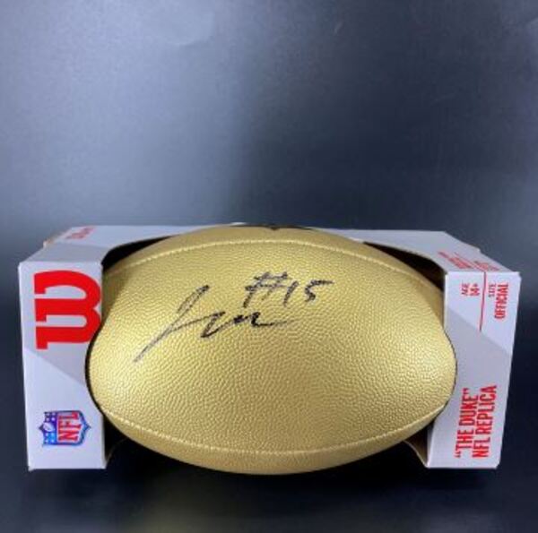 NFL - Buccaneers Jalen McMillan Signed Gold Composite Football
