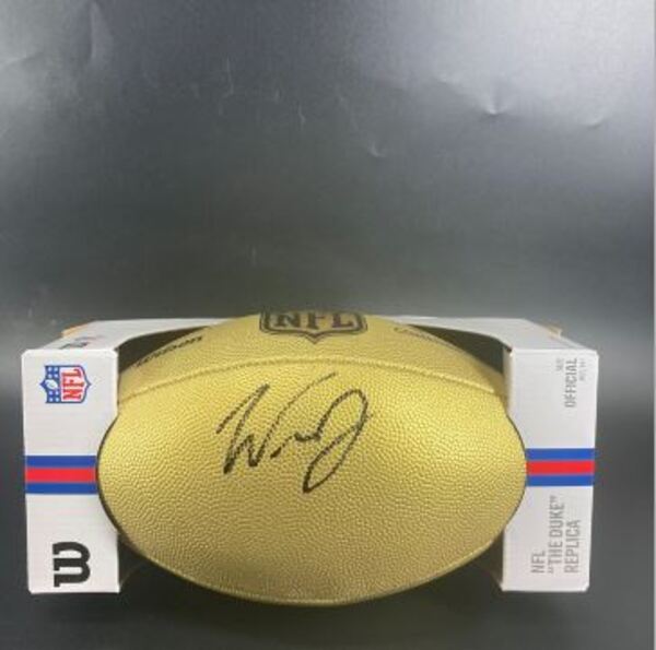 NFL - Cardinals Will Johnson Signed Gold Composite Football