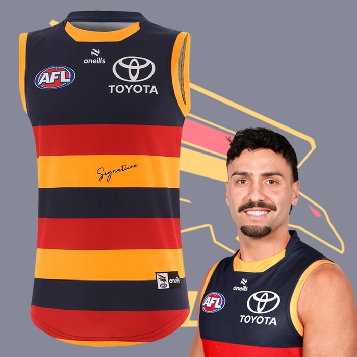 Photo of Izak Rankine #23 2025 Adelaide Crows Home Player-Issue Guernsey