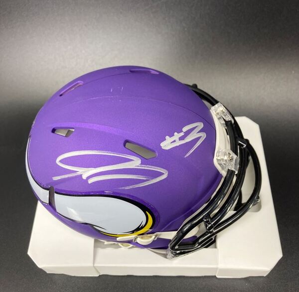 NFL - Vikings Jordan Addison signed mini helmet
