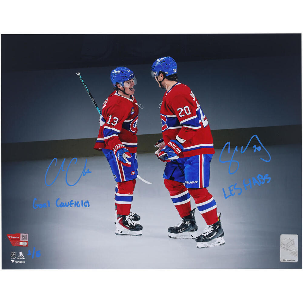 Cole Caufield and Juraj Slafkovsky Montreal Canadiens Autographed 11