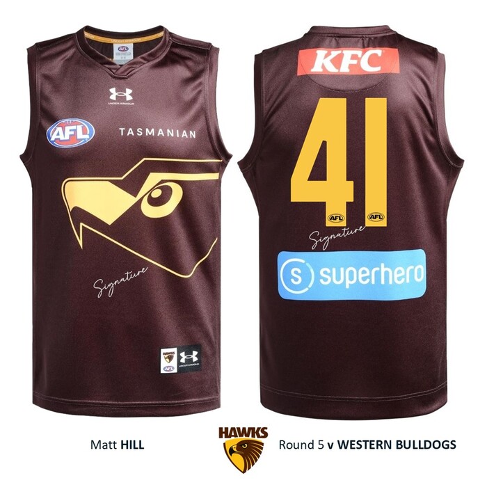 Photo of Matt Hill #41 Hawthorn 2026 Gather Round Guernsey