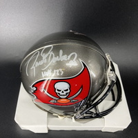 HOF - Buccaneers Ronde Barber Signed Mini Helmet with HOF 23 Inscription