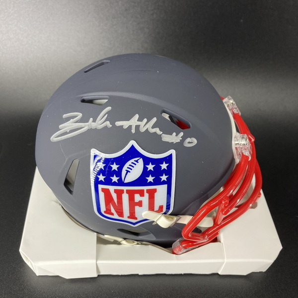 NFL - Jets Braelon Allen Signed Blue NFL Shield Mini Helmet