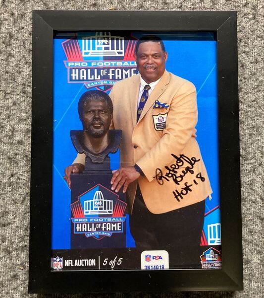 HOF - Oilers Robert Brazile NFL Auction Exclusive Signed 5x7 Photo Indiv...