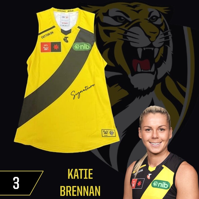 Photo of Katie Brennan #3 Richmond 2025 AFLW Clash Guernsey