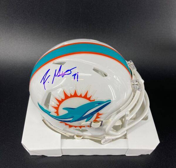 NFL - Dolphins Raheem Mostert Signed Mini Helmet