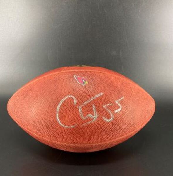 Cardinals - Chandler Jones Signed Authentic Football With Cardinals Logo