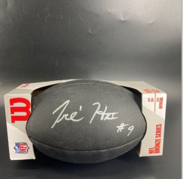 NFL - Chargers Tre Harris Signed Black Composite Silver Series Football