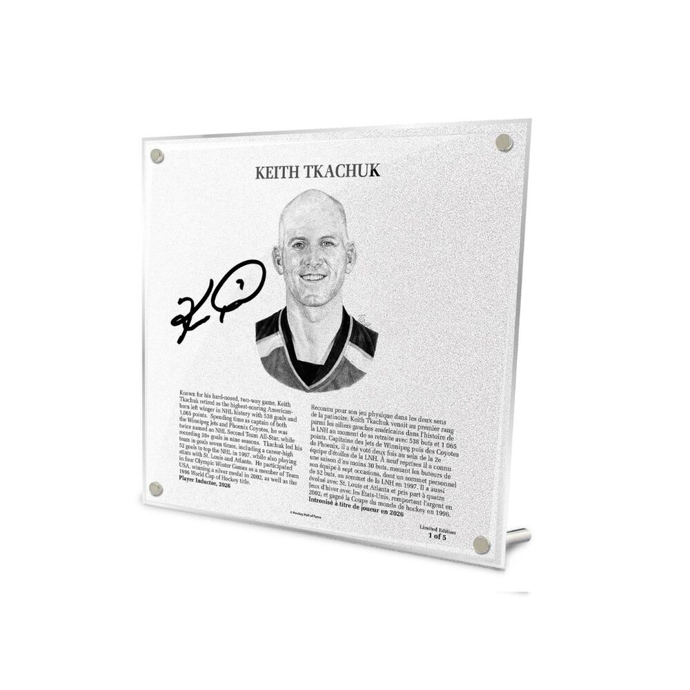 Keith Tkachuk Autographed Legends Line Honoured Member Plaque - Limited Edition 1/5