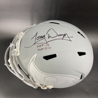 HOF - Buccaneers Tony Dungy Signed Replica Slate Speed Helmet with HOF 1...