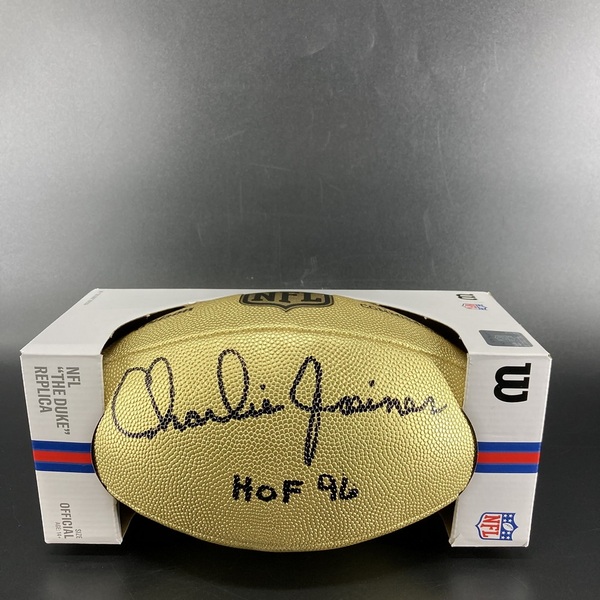 HOF - Chargers Charlie Joiner Signed Gold Composite Football