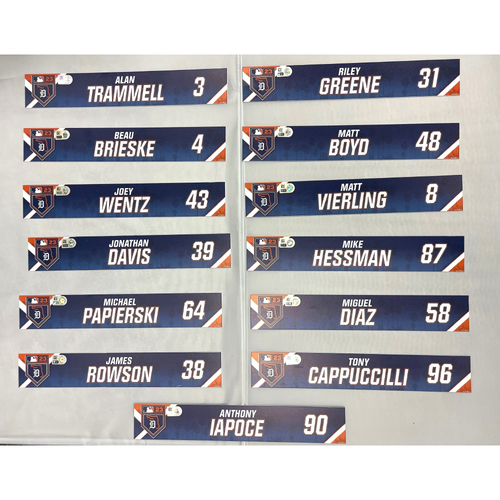 Detroit Tigers Game Used 2023 Spring Training Locker Name Plate 